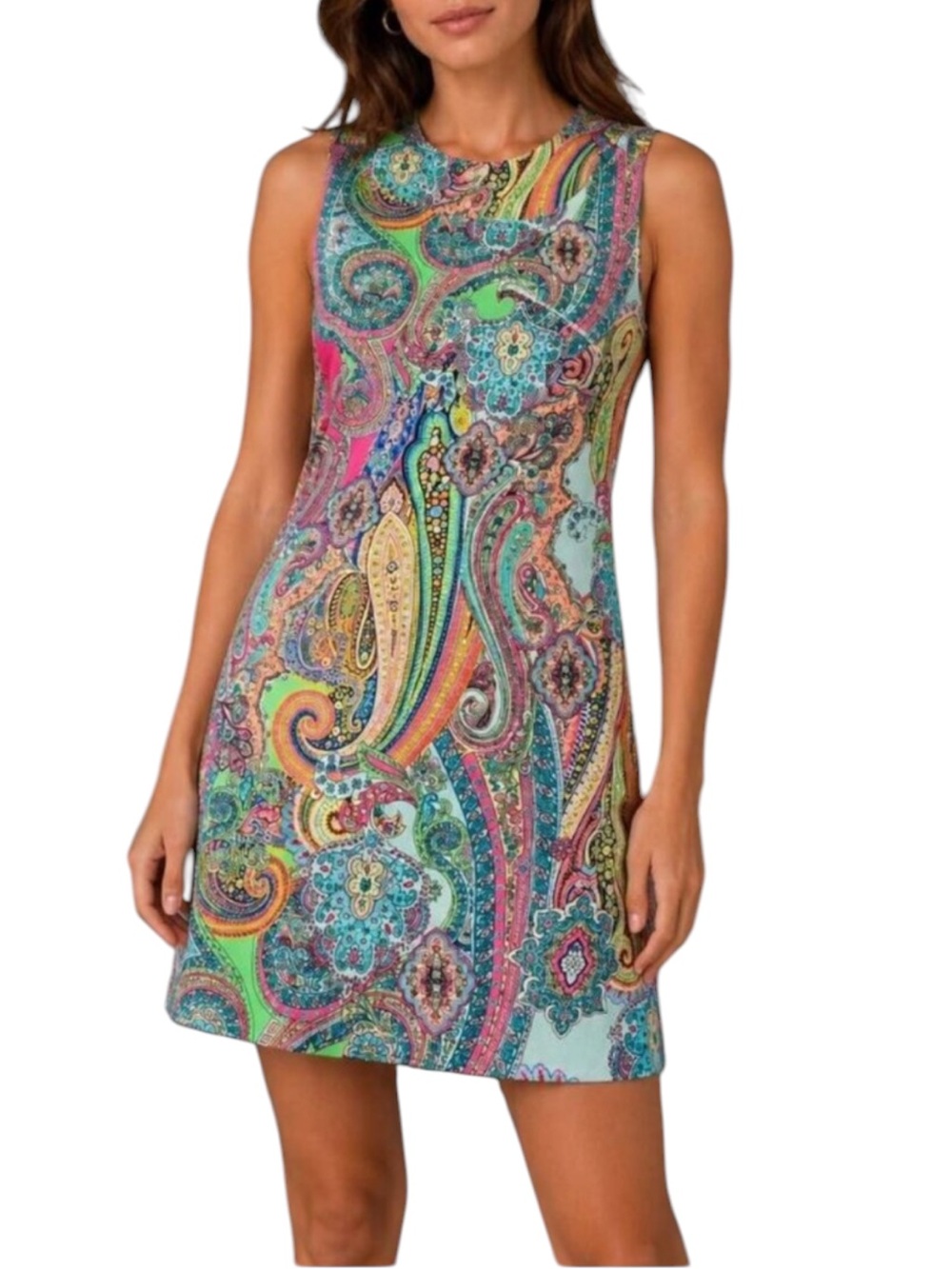 Tommy Hilfiger Multicolor Paisley Sleeveless Midi Dress SZ 16 EUC